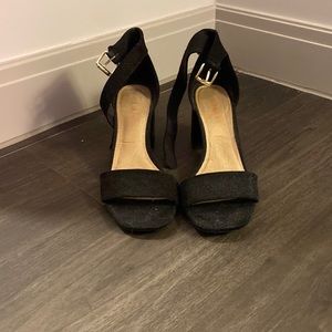 Black suede heels